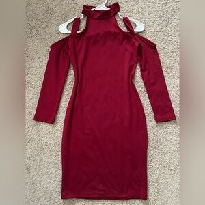 Burgundy bodycon dress